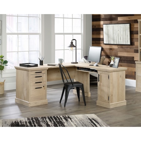 Sauder L-Desk, 66.61 in D X 29.76 in H, 65.12 in W X Engineered wood 427163